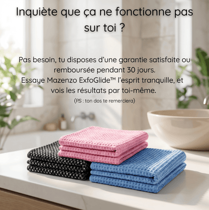 Mazenzo ExfoGlide™ – Serviette de douche exfoliante