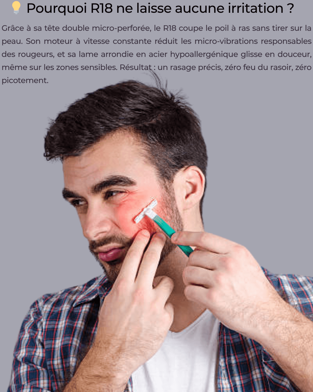 Mazenzo R18 – Rasage doux pour peaux sensibles