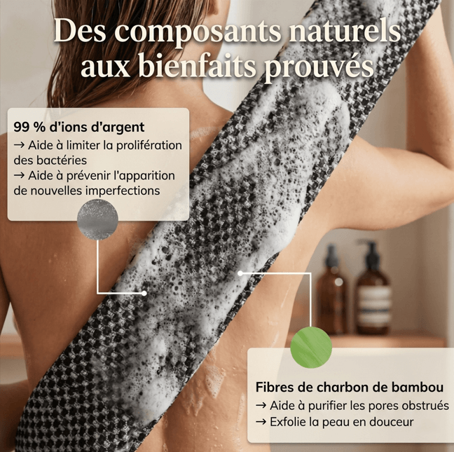 Mazenzo ExfoGlide™ – Serviette de douche exfoliante