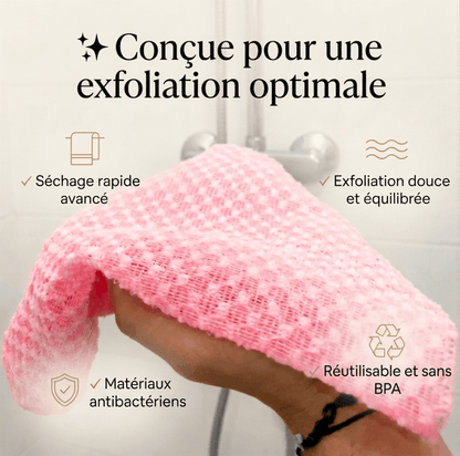 Mazenzo ExfoGlide™ – Serviette de douche exfoliante