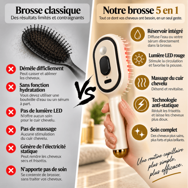 Brosse Vapeur LED 5-en-1