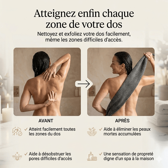 Mazenzo ExfoGlide™ – Serviette de douche exfoliante