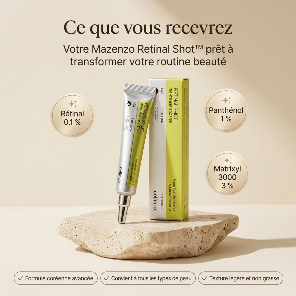 Mazenzo Retinal Shot™ | Sérum Anti-Rides et Éclat du Teint